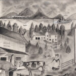 1431-18_3_Graphite-&-Charcoal-Farm-Scene,-1915