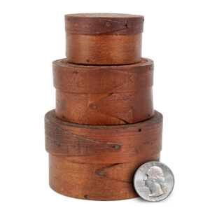 Bentwood Pantry Boxes, Three Carved Spice Boxes Inventory Thumbnail