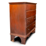 1255-52_4_Two-Drawer-Blanket-Chest,-CT,-Scalloped-Apron,-Old-Red-Paint