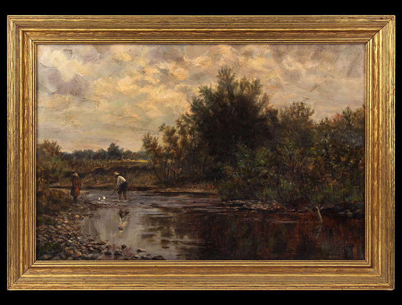 Black Children Playing in a Stream, Edward Mitchell Bannister (1828-1901)