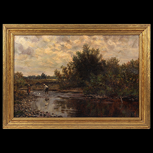 Black Children Playing in a Stream, Edward Mitchell Bannister (1828-1901) Inventory Thumbnail