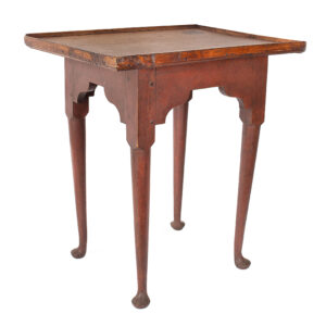 New England Queen Anne Tray-Top Tea Table, Original Red Stain Inventory Thumbnail