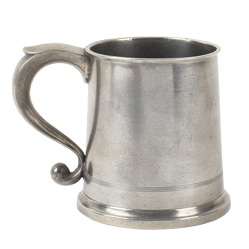 Pint Mug, “S” Shaped Handle, by John and Robert Palethorpe, Philadelphia