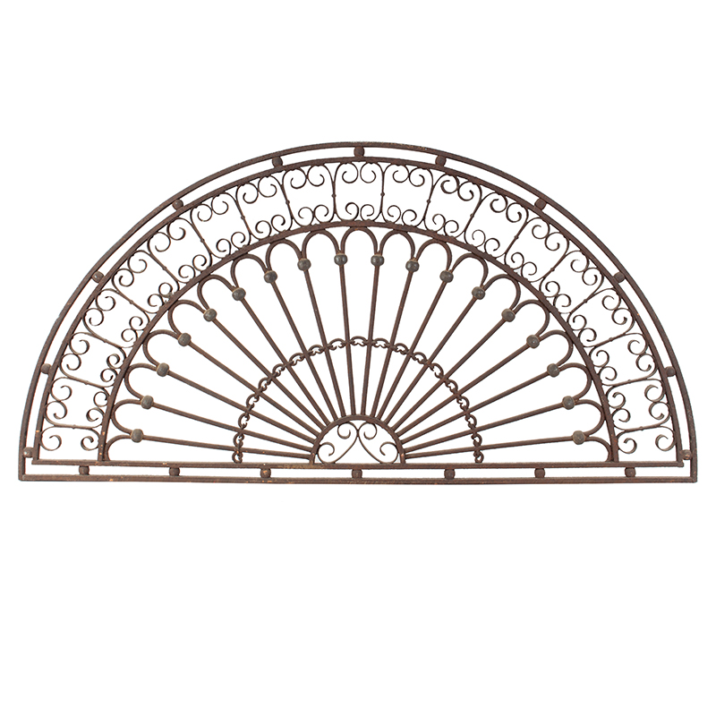An Outstanding Wrought Iron Transom Grill or Guard, a Classic Example