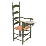 843-625_2_Rare-New-England-Green-Painted-Slat-Back-Armchair-with-Rotating-Drinking-Arm