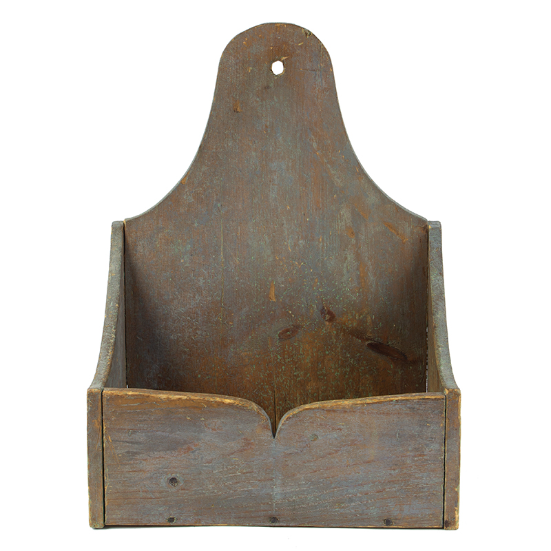 Wall Hanging Candlebox, Original Blueish Gray Paint