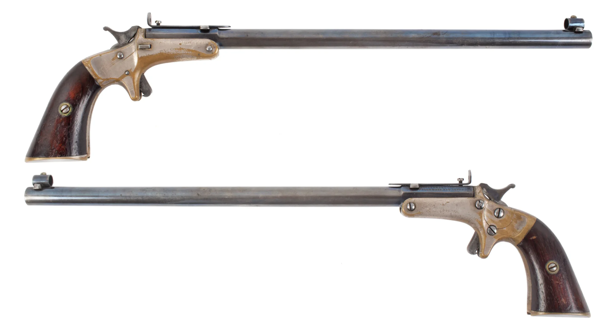 Stevens Old Model Pocket Rifle, Cased with Shoulder Stock, UMC Cartridge Box