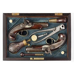 Outstanding Cased Pair of James E. Evans Derringer Pistols, Magnificent Inventory Thumbnail