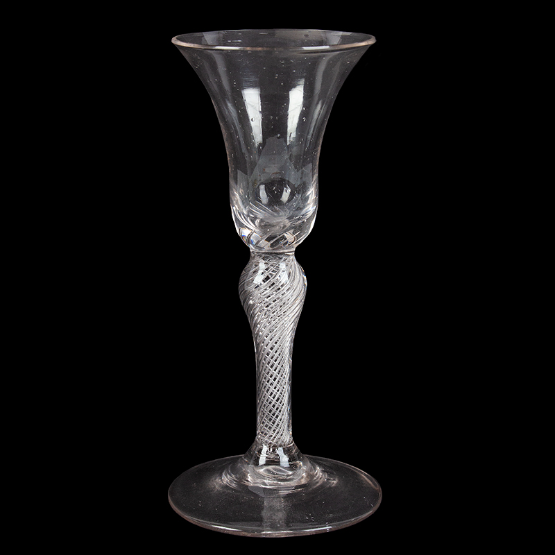 English Georgian Opaque Central Twist Wine Glass