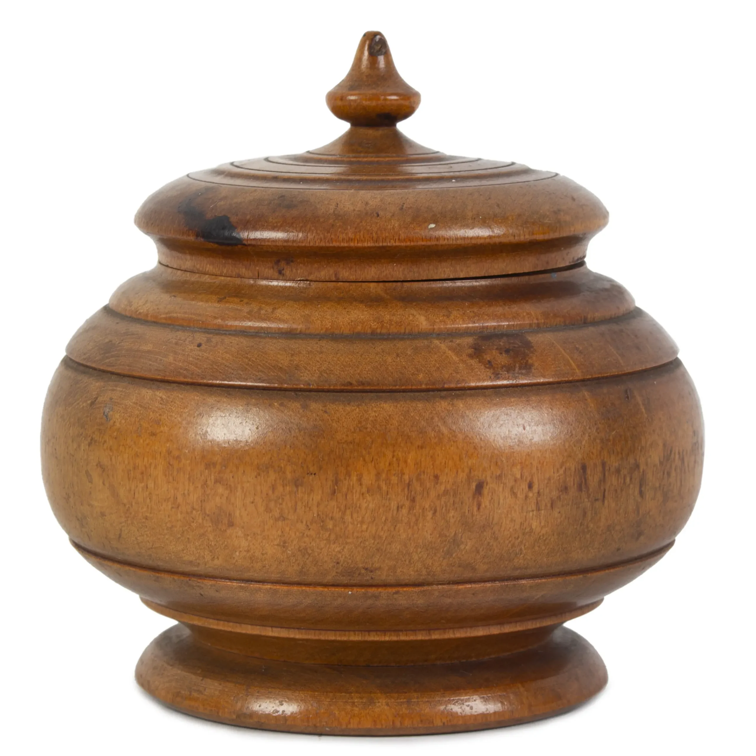Diminutive Peaseware Lidded Jar, Spice Canister