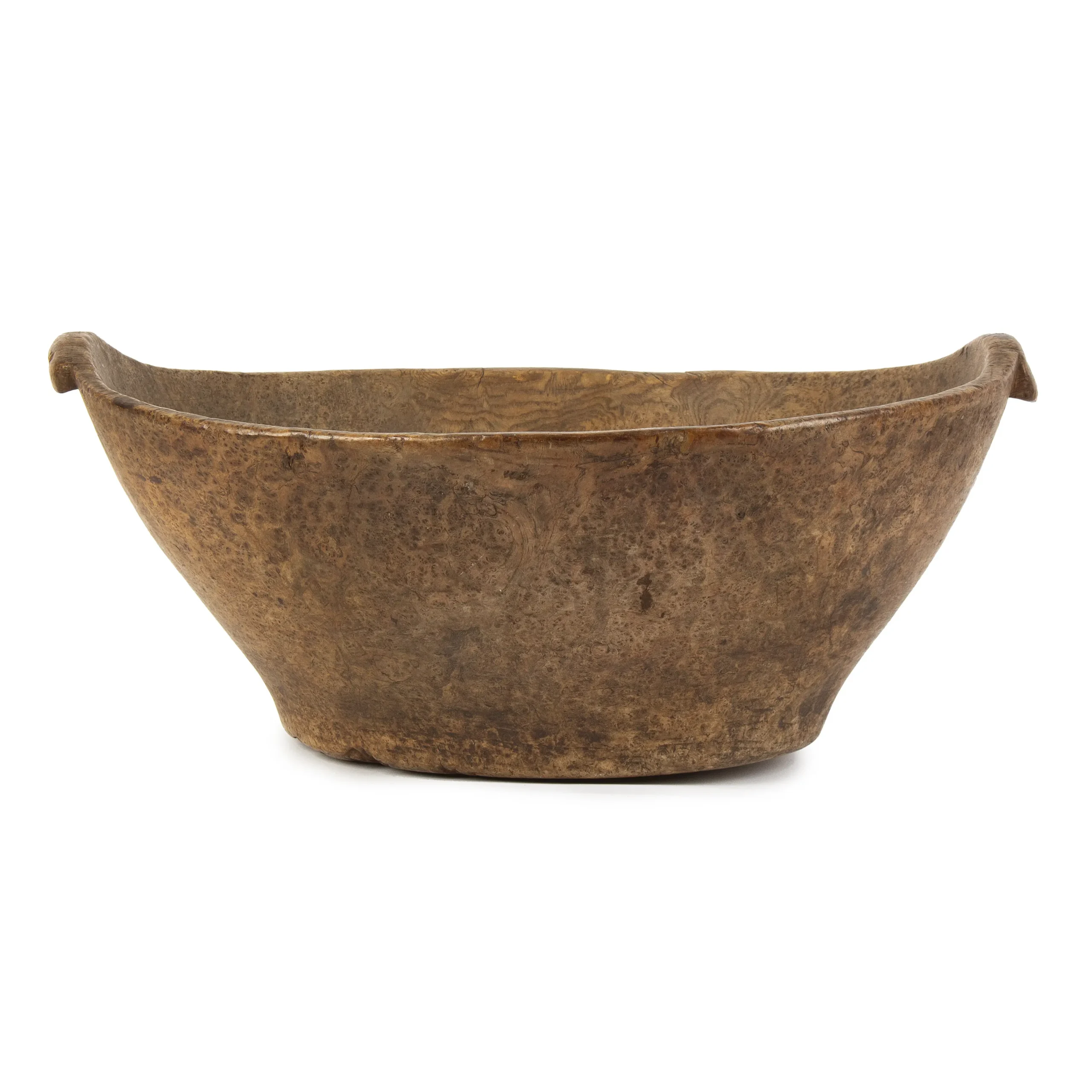 Burl Bowl, Elliptical with Lug Handles