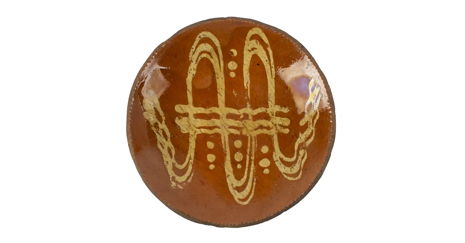 Slip Decorated Redware Plate from Southeastern Pennsylvania