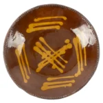 1120-170_1_Redware Plate, 3 Quill Bones