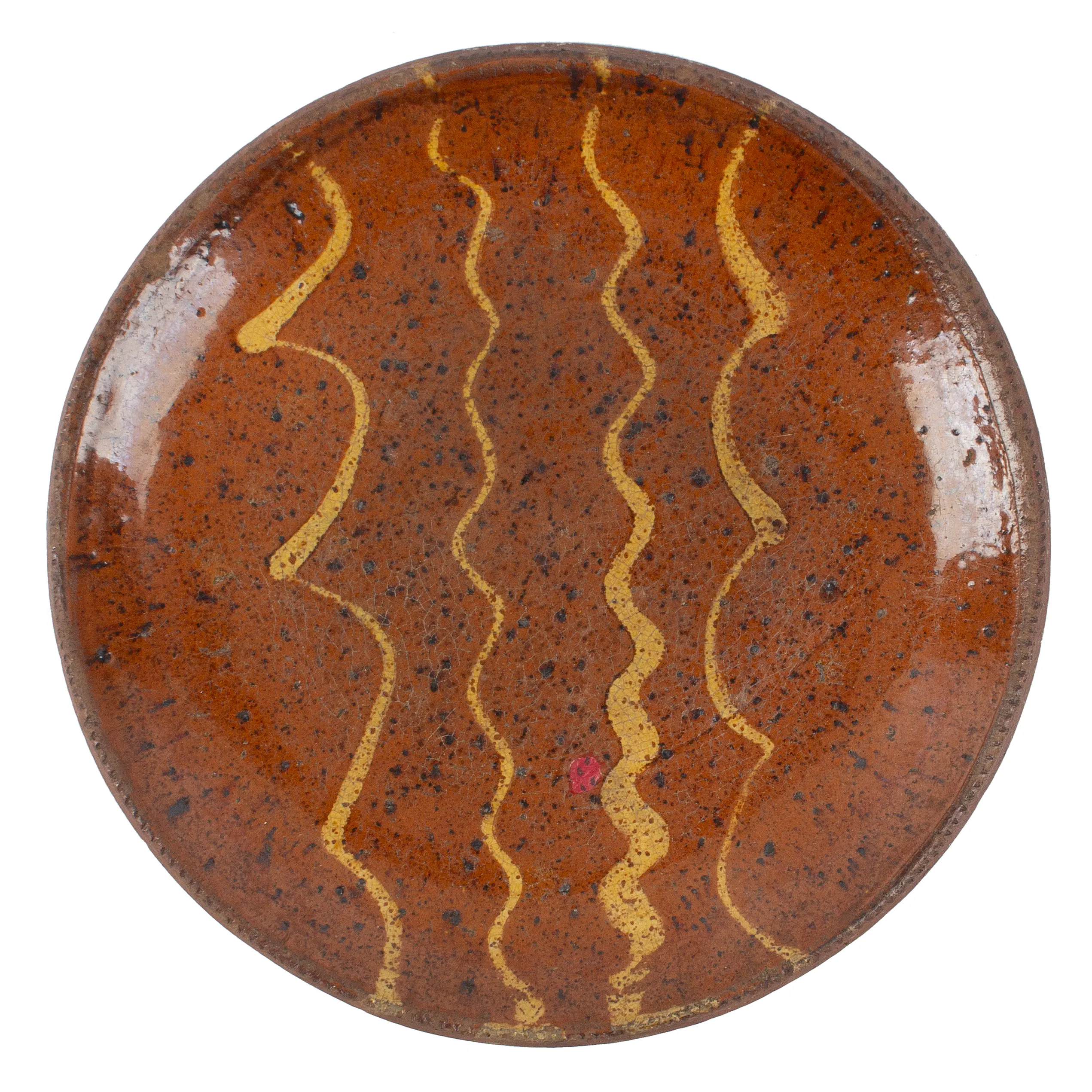 Slip Decorated Redware Plate
