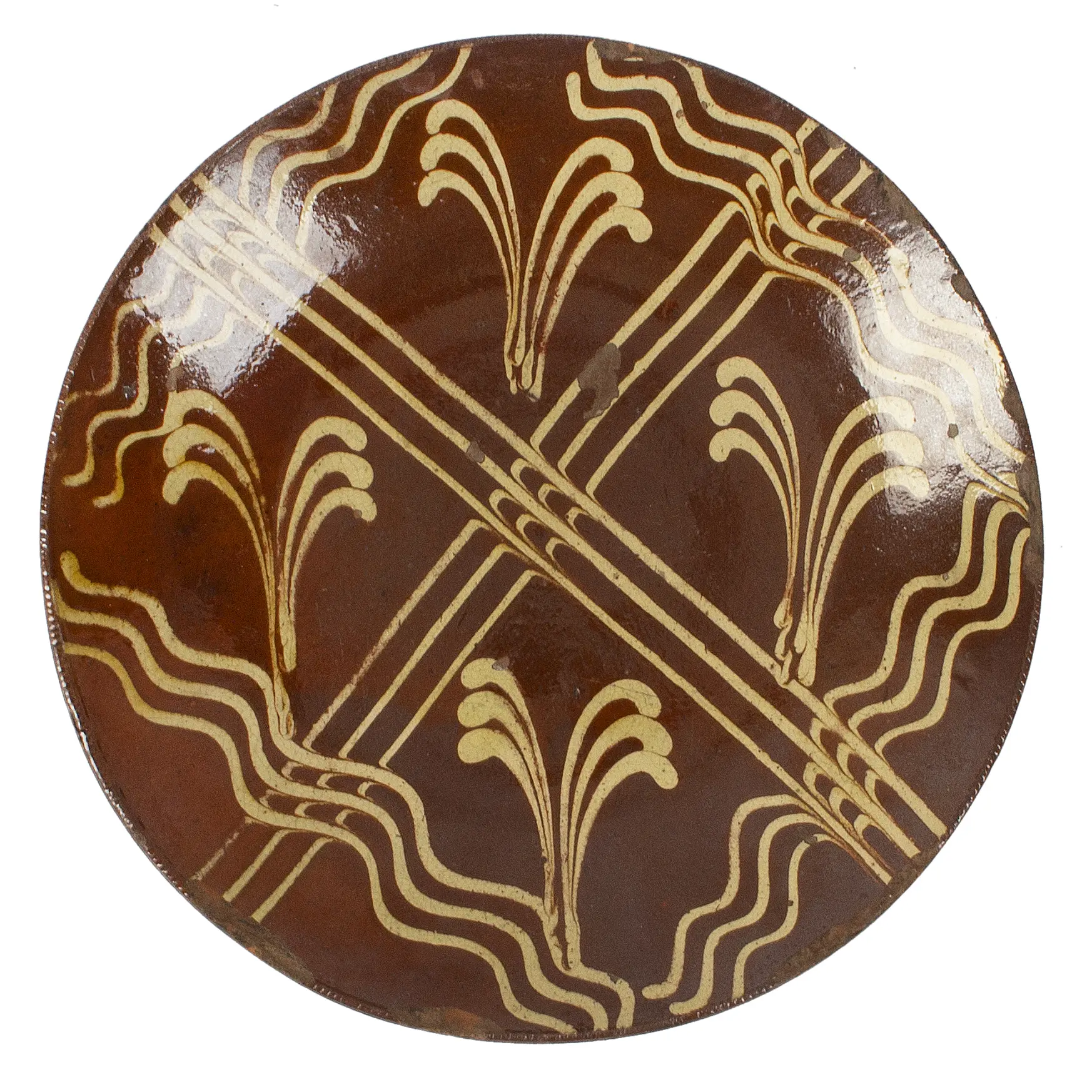Slip Decorated Redware Plate Possibly Made in Philadelphia
