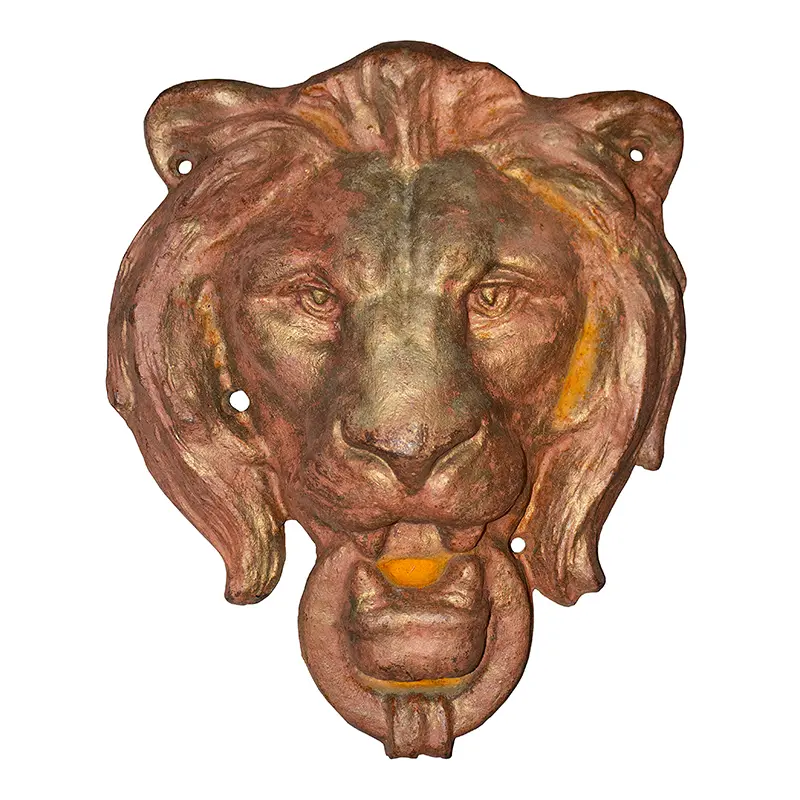 Cast Iron Lion Head, Architectural Decorative Plaque