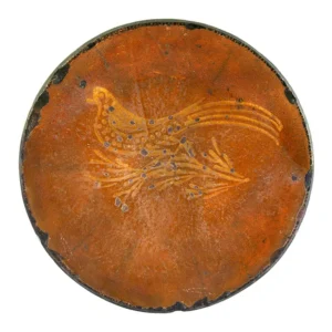 19th Century Slip Decorated Redware Plate Likely from Mattawan, New Jersey Inventory Thumbnail