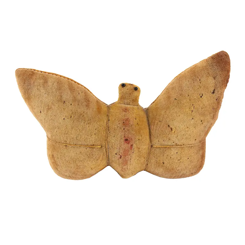 Homemade Antique Figural Velvet Butterfly Pincushion