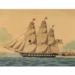 532-201_2_Watercolor Masted Ship, American
