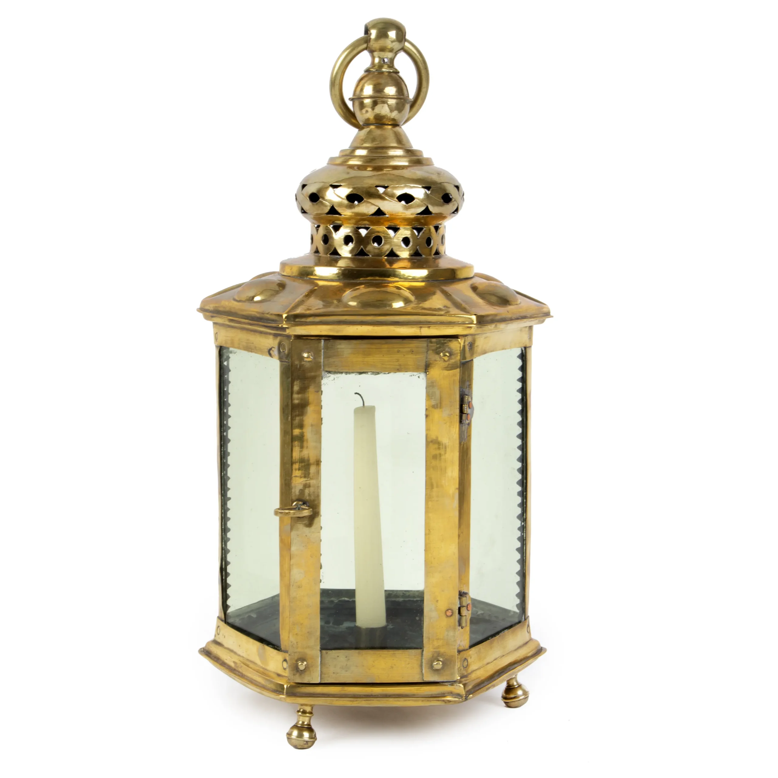 Large Dutch Brass Carry Lantern
