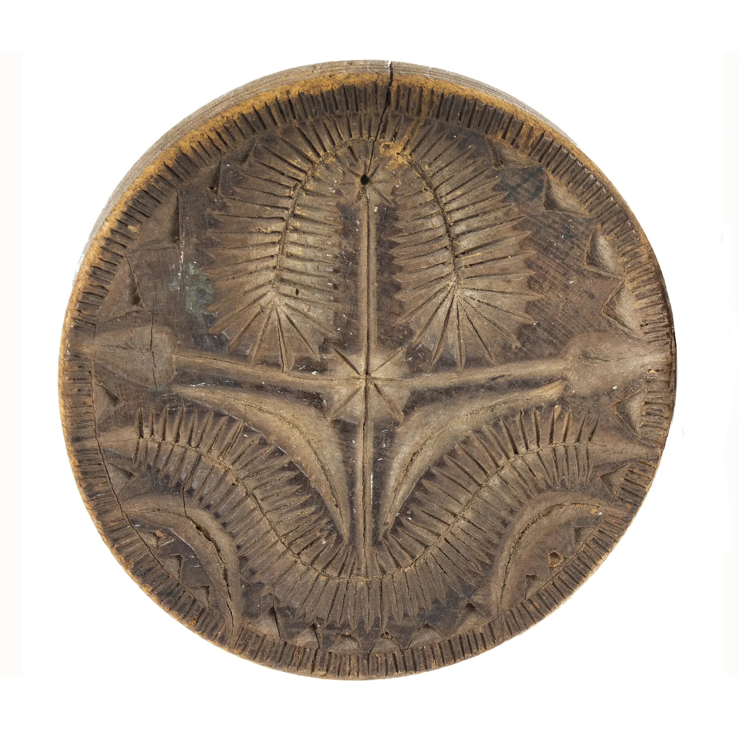 An Early Carved Butter Print, Likely Pennsylvania Dutch