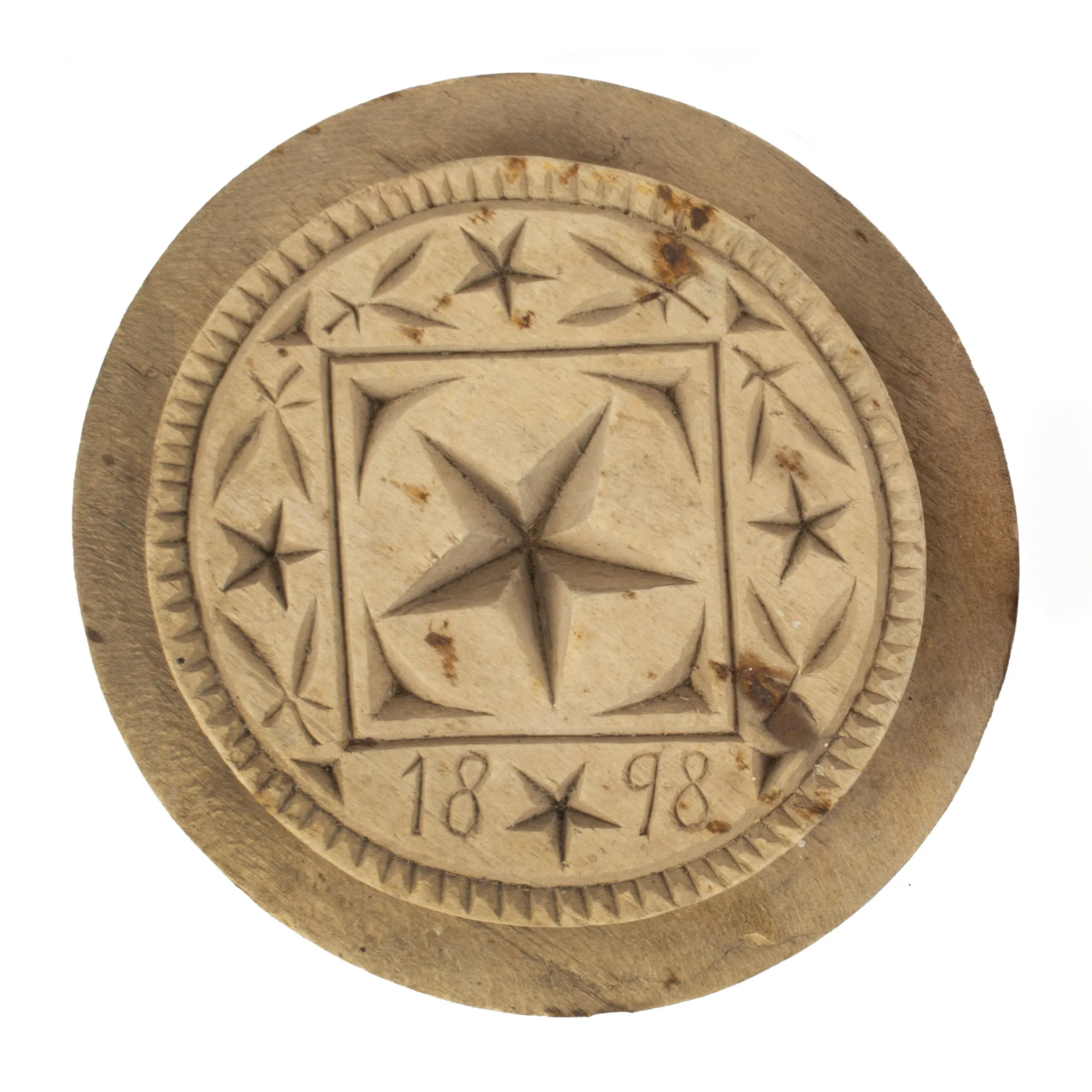 Carved Double-Sided Butter Print – Dated 1898