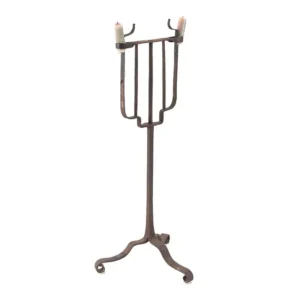 Wrought Iron Tabletop Candle Stand, Dual Sockets Inventory Thumbnail