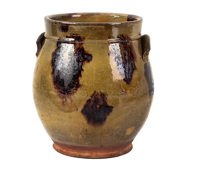 19th Century Redware Jar from Norwalk, Connecticut or Long Island, New York