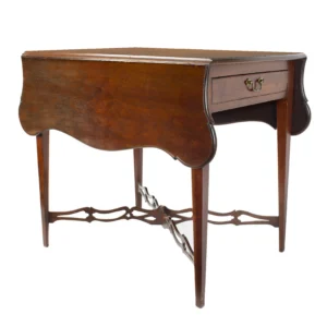 An Elegant Pembroke Table, Serpentine/Porringer Top, Pierced Stretcher Inventory Thumbnail
