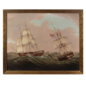 Painting, James Fulton Pringle, American Privateer Schooner Under Full Sail Offshore Inventory Thumbnail