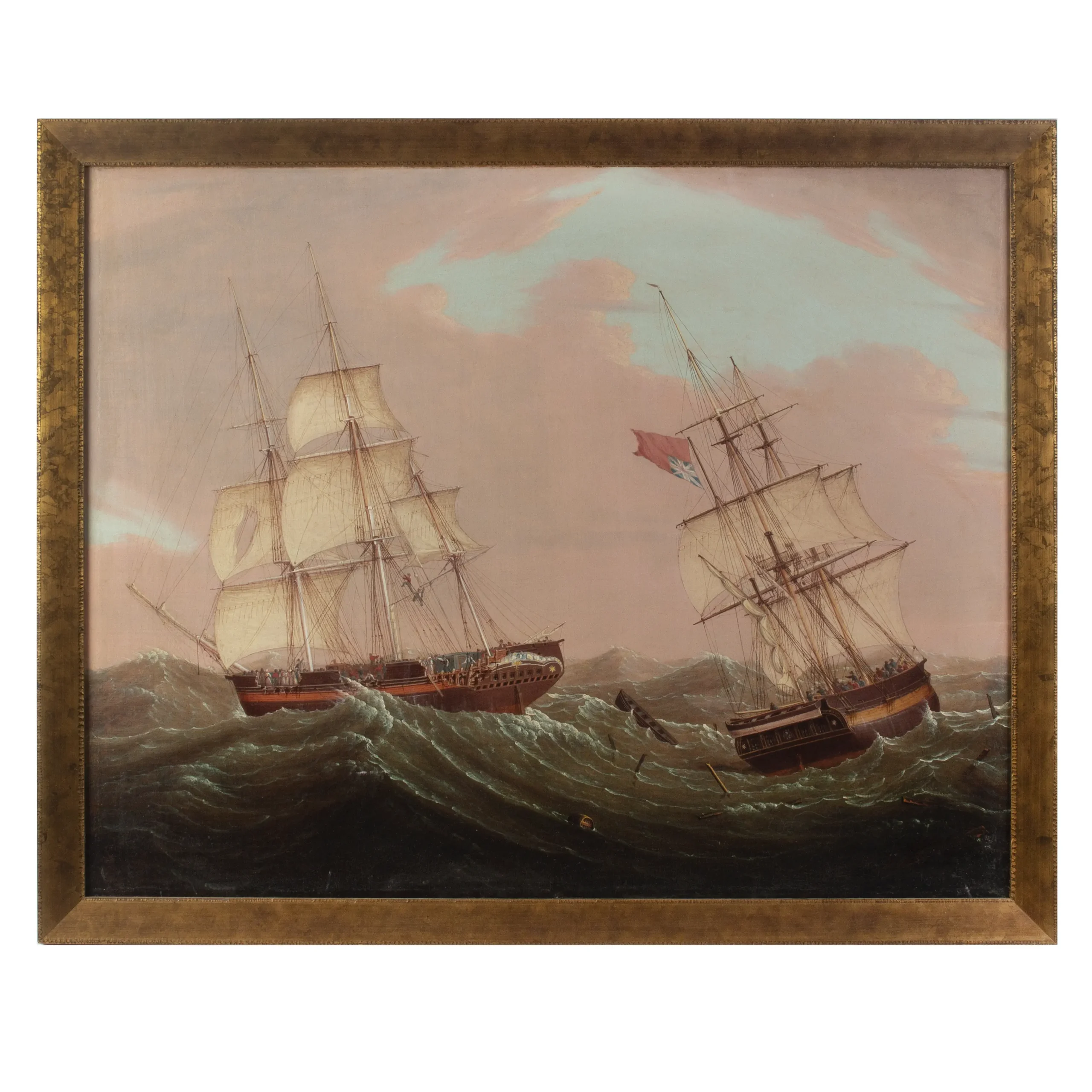 Painting, James Fulton Pringle, American Privateer Schooner Under Full Sail Offshore