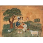 1072-185_2_Watercolor-on-Velvet,-Feeding-the-Dogs