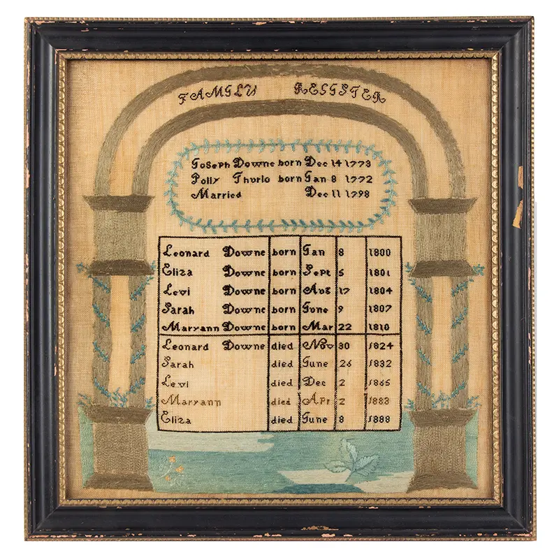 Downe Family Register, Worcester and Fitchburg, Massachusetts