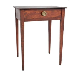 Paint Decorated One-Drawer Stand, Faux Grained Hepplewhite Table Inventory Thumbnail