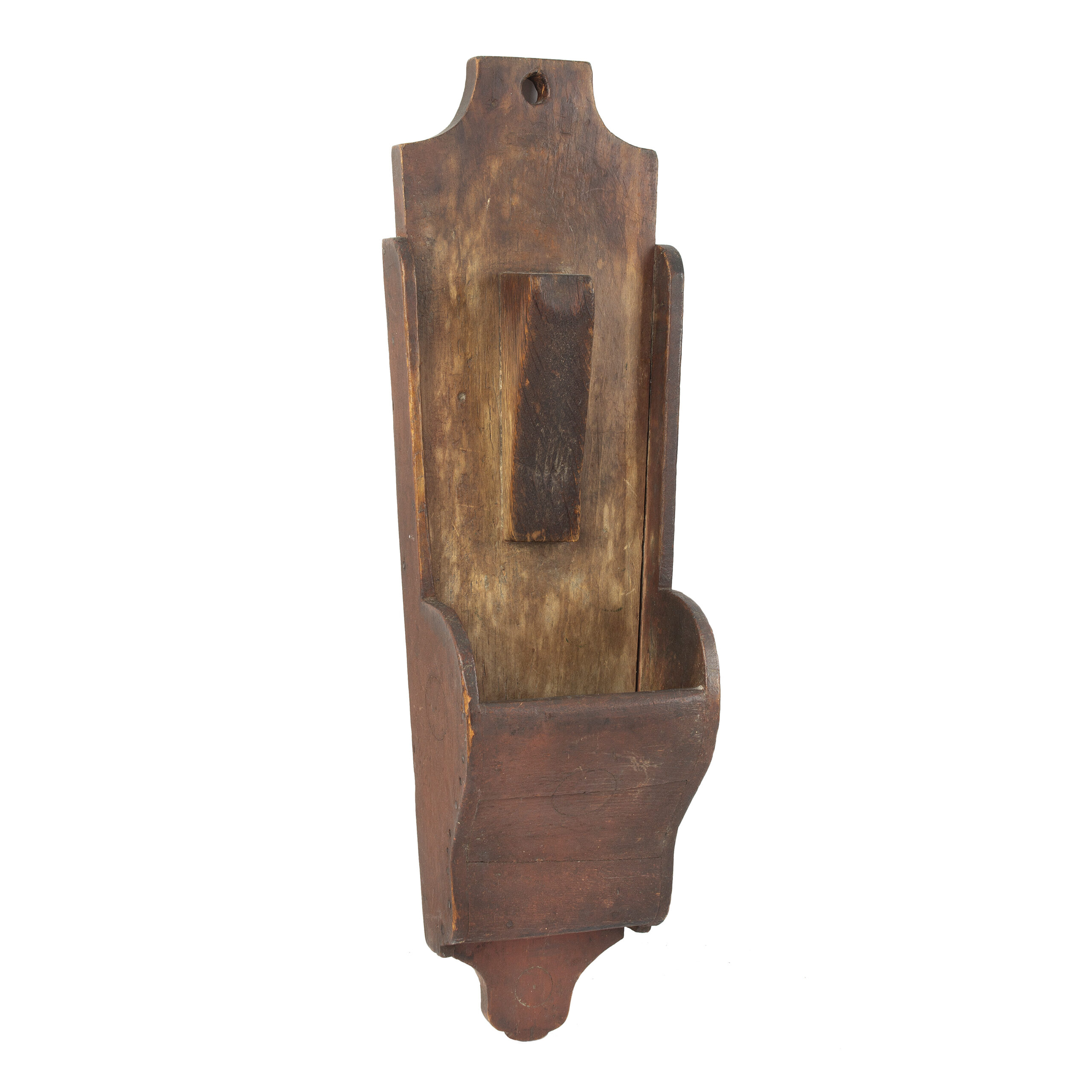 Knife Scouring Box, Wall Hanging Scrub Box in Original Red Paint