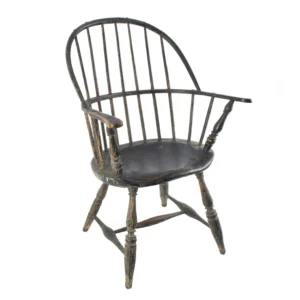 Sack-Back Windsor Armchair, Old Black over Original Green Paint Inventory Thumbnail