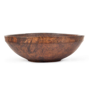 Outstanding Large Burl Bowl, Concave Banded Rim, Raised on Defined Foot Inventory Thumbnail