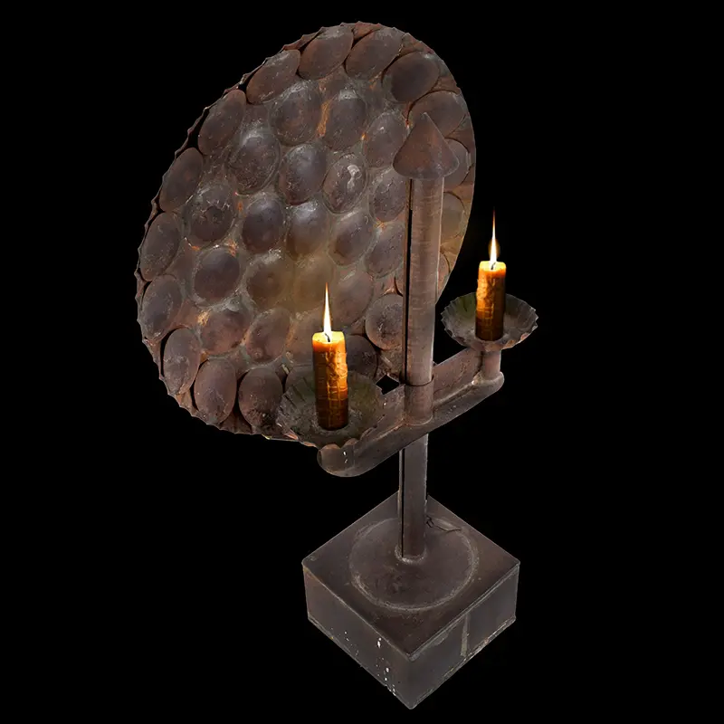 Sheet-Iron Candelabrum, Extremely Rare, Probably New York