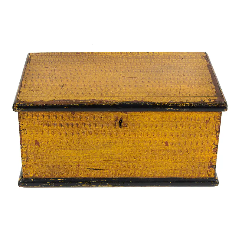 Vibrant & Sophisticated Paint Decorated New England Federal Document Box