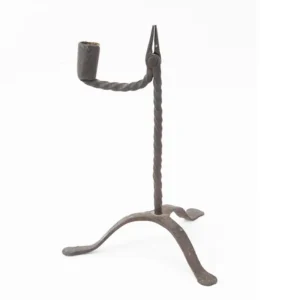 Tripod Base Rushlight Holder with Candle Socket Counterweight Inventory Thumbnail