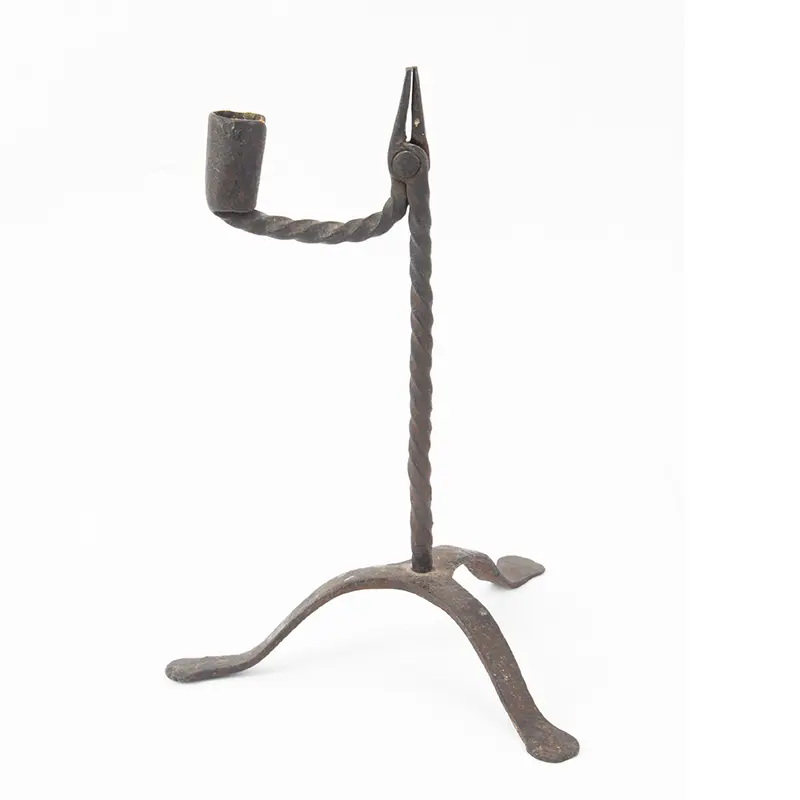 Tripod Base Rushlight Holder with Candle Socket Counterweight