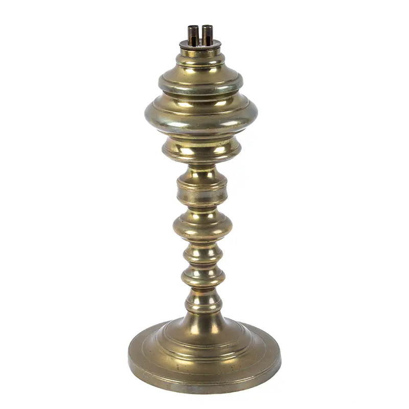 Cast Brass Double-Wick Whale Oil Lamp