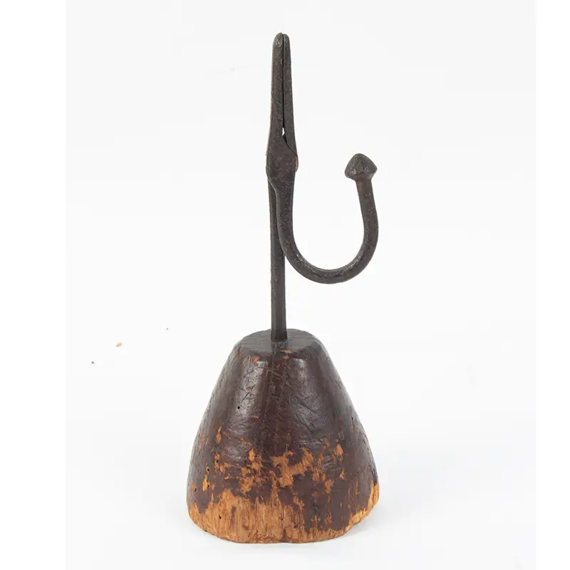 Rush Holder with Acorn Counterweight and Wood Base