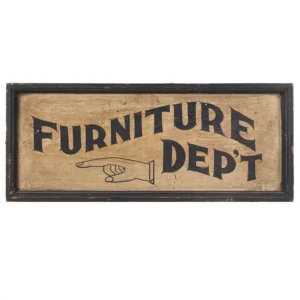 Trade Sign, FURNITURE DEP’T, Original Paint, Applied Molding Inventory Thumbnail