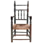 843-626_2_American-Pilgrim-Century-Carver-Chair-in-Blue-Paint