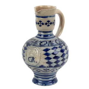 Westerwald Salt-Glazed Stoneware Ewer, Outstanding Ovoid Form Inventory Thumbnail