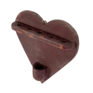 Pipe Rack and Match Holder, Heart Shape, Original Red Paint Inventory Thumbnail