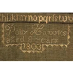161-69_2_Green-Linen-Sampler,-Dolly-Hawks,-1803