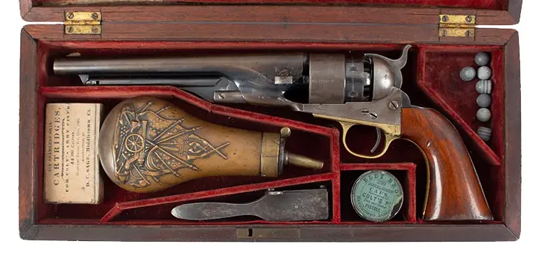 Fine Cased Colt Model 1860 Army Percussion Revolver with Full Complement of Accessories