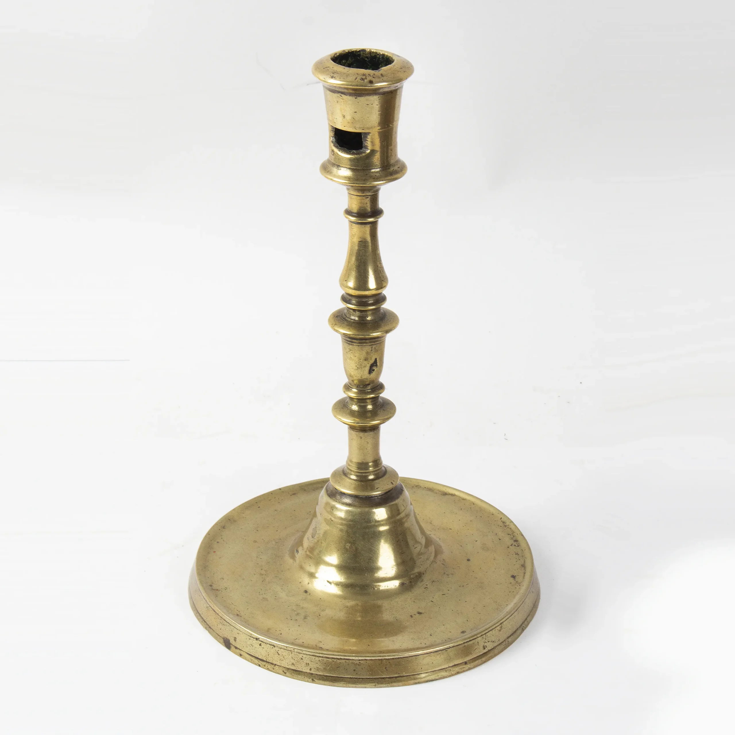 A Tall Northwest European Brass Candlestick, 15th or 16th Century